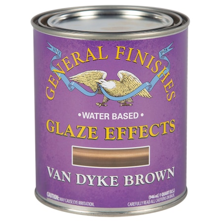 General Finishes 1 Qt Van Dyke Brown Glaze Effects Water-Based Translucent Color QTVDB